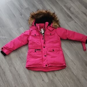 Canada Weather Gear Pink Kids Jacket with Fur Trim